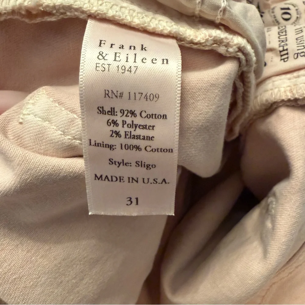 FRANK & EILEEN • Sligo pant - size 31 - light pink skinny pant - Picture 7 of 7